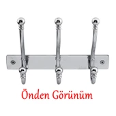 Metal Krom 3'lü Birleşik Portmanto Vestiyer Duvar Monteli Dolap Askılığı Vidalı Elbise Asma 1 Adet thumbnail 6