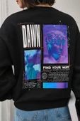 Unisex Dawn Baskılı Bisiklet Yaka Sweatshirt thumbnail 2