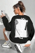 Unisex Los Angles Baskılı Bisiklet Yaka Sweatshirt - 1