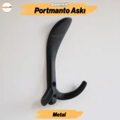 Kartal Portmanto Askı Siyah Dolap Askılık Askılığı Duvar Vestiyer Banyo Mutfak Elbise Kıyafet Askısı - 1