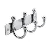 Metal 3'lü Birleşik Vestiyer Duvar Monteli Askı Dolap Askılığı Vidalı Krom Elbise Askısı 1 Adet thumbnail 4