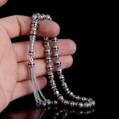 ARPA KESİM SİYAH RENK MİNELİ 925 AYAR GÜMÜŞ TESBİH thumbnail 3