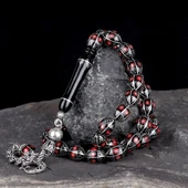 ARPA KESİM ERZURUM OLTU TAŞI TESBİH 925 AYAR GÜMÜŞ ÖRGÜ PÜSKÜLLÜ thumbnail 3