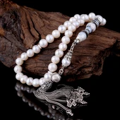 925 AYAR GÜMÜŞ ÖZEL TASARIM NAKKAŞ İMAME İNCİ TAŞI TESBİH thumbnail 5