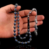 Arpa Model Gümüş İşlemeli Erzurum Oltu Taşı Tesbih thumbnail 3