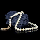 ALTIN KAPLAMALI ZİRKON TAŞ İŞLEMELİ TAMAMI 925 AYAR GÜMÜŞ TESBİH thumbnail 2