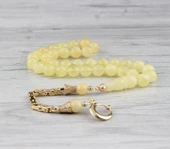 14 Ayar Altın Püsküllü Damla Kehribar Tesbih thumbnail 2