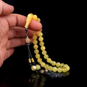 DAMLA KEHRİBAR TESBİH ÖZEL TASARIM GÜMÜŞ PÜSKÜLLÜ - 4