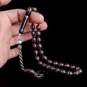 ARPA KESİM ERZURUM OLTU TAŞI TESBİH 925 AYAR GÜMÜŞ ÖRGÜ PÜSKÜLLÜ thumbnail 2