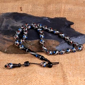 Arpa Kesim Erzurum Oltu Taşı Gümüş İşlemeli Sistemli Tesbih thumbnail 3