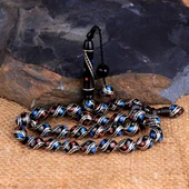 Arpa Kesim Erzurum Oltu Taşı Gümüş İşlemeli Sistemli Tesbih thumbnail 1