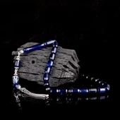 Çift Renk Gümüş Püsküllü Fasetli Damla Kehribar Tesbih thumbnail 4