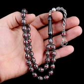 ARPA KESİM ERZURUM OLTU TAŞI TESBİH 925 AYAR GÜMÜŞ ÖRGÜ PÜSKÜLLÜ thumbnail 6