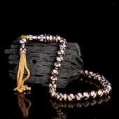 ALTIN KAPLAMALI ZİRKON TAŞLI LACİVERT MİNELİ 925 AYAR GÜMÜŞ TESBİH thumbnail 2