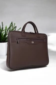 Premium Unisex Kahverengi Laptop & Evrak Çantası 13"-14.6" inç - 6