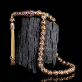 FUTBOL TOPU MODEL ZİRKON TAŞLI SİYAH MİNELİ 925 AYAR GÜMÜŞ TESBİH thumbnail 1