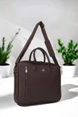 Lüx Unisex Kahverengi Laptop & Evrak Çantası 13"-14.6" inç - 5