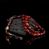 Çift Renk Gümüş Püsküllü Fasetli Damla Kehribar Tesbih thumbnail 2