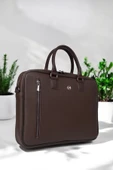 Lüx Unisex Kahverengi Laptop & Evrak Çantası 13"-14.6" inç - 6
