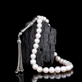 925 AYAR GÜMÜŞ SET İNCİ TAŞLI TESBİH thumbnail 1