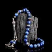 925 Ayar Gümüş Ayyıldız Model Lapis Taşı Tesbih thumbnail 1