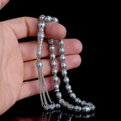 ARPA KESİM TURKUAZ RENK MİNELİ 925 AYAR GÜMÜŞ TESBİH thumbnail 3