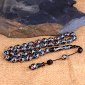 Arpa Kesim Erzurum Oltu Taşı Gümüş İşlemeli Sistemli Tesbih thumbnail 2