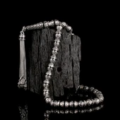 ARPA KESİM SİYAH RENK MİNELİ 925 AYAR GÜMÜŞ TESBİH thumbnail 1