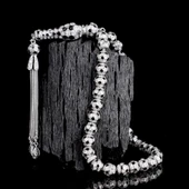 FUTBOL TOPU MODEL ZİRKON TAŞLI SİYAH MİNELİ 925 AYAR GÜMÜŞ TESBİH thumbnail 1