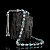 ARPA KESİM TURKUAZ RENK MİNELİ 925 AYAR GÜMÜŞ TESBİH thumbnail 1