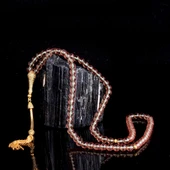 925 Ayar Gümüş Üzeri Altın Kaplama Püsküllü 99'Luk Zultanit Taşı Tesbih thumbnail 1