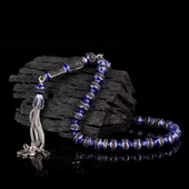 LACİVERT RENK MİNELİ ZİRKON TAŞLI 925 AYAR GÜMÜŞ TESBİH thumbnail 2