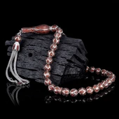 KIRMIZI ZİRKON TAŞ İŞLEMELİ TAMAMI 925 AYAR GÜMÜŞ TESBİH thumbnail 2