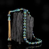 LACİVERT YEŞİL RENK MİNELİ 925 AYAR GÜMÜŞ TESBİH thumbnail 1