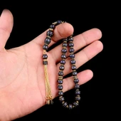 LACİVERT RENK MİNELİ ZİRKON TAŞLI 925 AYAR GÜMÜŞ TESBİH thumbnail 3