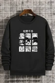 Unisex Ken Kaneki Baskılı Bisiklet Yaka Sweatshirt - 1
