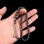 SİYAH RENK MİNELİ ZİRKON TAŞLI 925 AYAR GÜMÜŞ TESBİH thumbnail 3