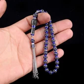 LACİVERT RENK MİNELİ ZİRKON TAŞLI 925 AYAR GÜMÜŞ TESBİH thumbnail 3