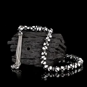 SİYAH BEYAZ RENK MİNELİ 925 AYAR GÜMÜŞ TESBİH thumbnail 2