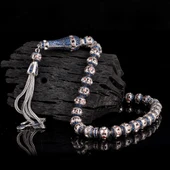 LACİVERT RENK ZİRKON TAŞLI 925 AYAR GÜMÜŞ TESBİH thumbnail 2