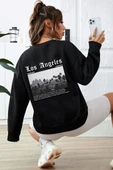 Unisex Los Angles Baskılı Bisiklet Yaka Sweatshirt thumbnail 1