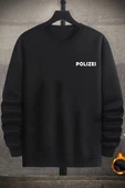 Unisex Polizei Baskılı Bisiklet Yaka Sweatshirt - 2