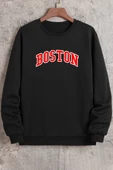 Unisex Boston Bisiklet Yaka Sweatshirt - 1