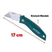 Maket Bıçağı Falçata Halı Kesme Çok Amaçlı Katlanabilir 10 Adet Yedek Bıçaklar Alçıpan Kesim - 3