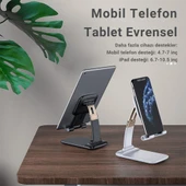 Essager Pro Açı ve Yükseklik Ayarlı Telefon ve Tablet Tutucu Stand, Kaydırmaz Masaüstü Dönebilen Stand thumbnail 2