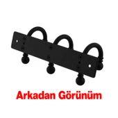 Metal Siyah 3'lü Birleşik Portmanto Vestiyer Duvar Monteli Dolap Askılığı Vidalı Elbise Asma 1 Adet thumbnail 4