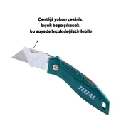 Maket Bıçağı Falçata Halı Kesme Çok Amaçlı Katlanabilir 10 Adet Yedek Bıçaklar Alçıpan Kesim - 2