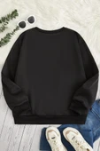 Unisex Love Baskılı Bisiklet Yaka Sweatshirt - 2