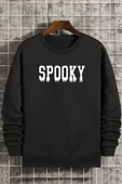 Unisex Spooky Bisiklet Yaka Sweatshirt - 1