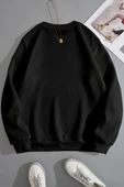 Unisex Moon Phases Bisiklet Yaka Sweatshirt - 2